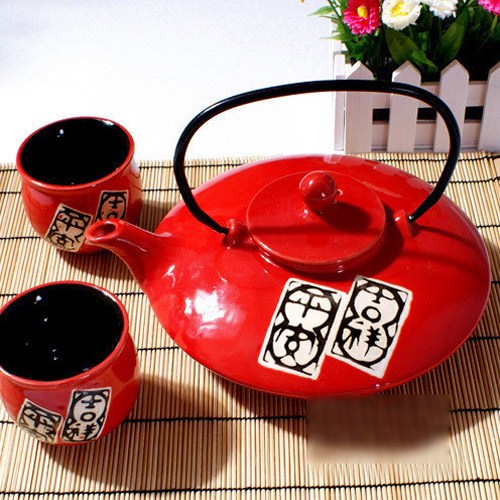 很爱很爱的婚房必备红色茶具设计