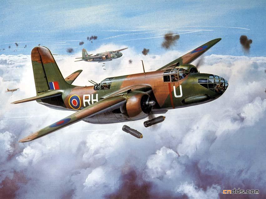 震撼视觉的二次世界大战飞机手绘彩图