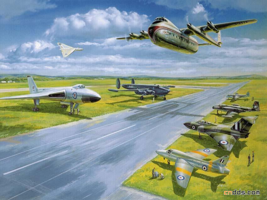 震撼视觉的二次世界大战飞机手绘彩图
