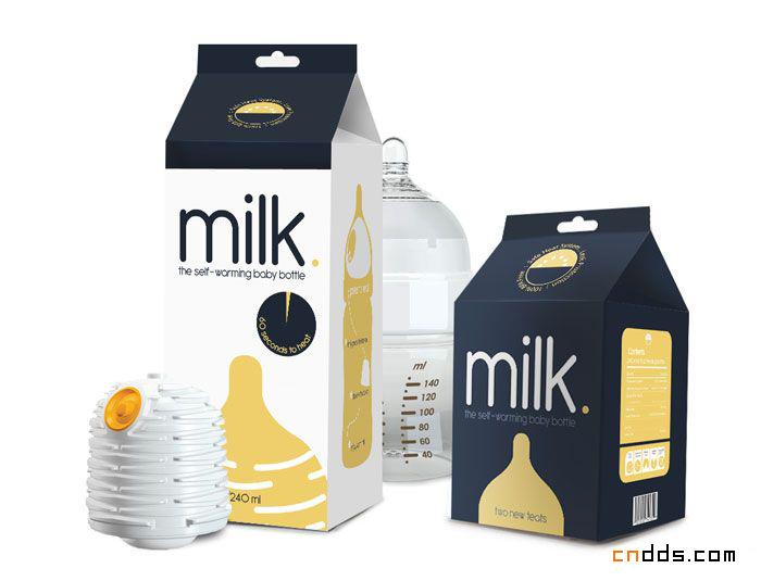 Milk婴儿加热奶瓶概念包装设计