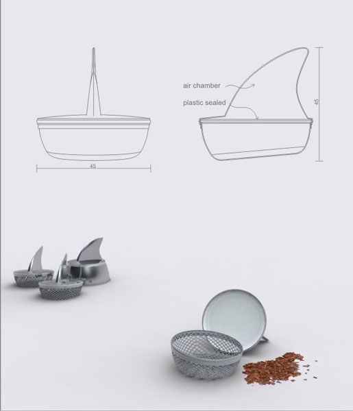 Pablo Matteoda设计的鲨鱼茶包