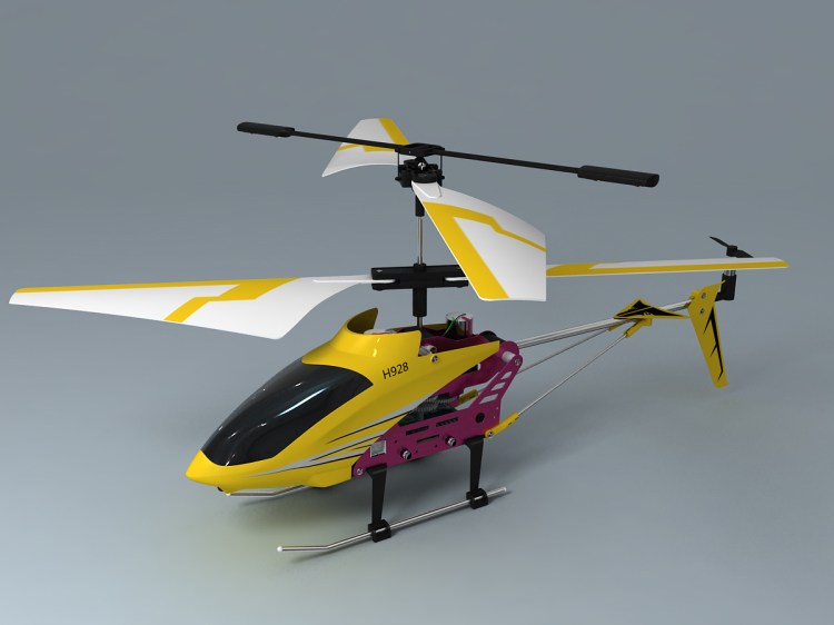 遥控玩具直升机建模渲染
