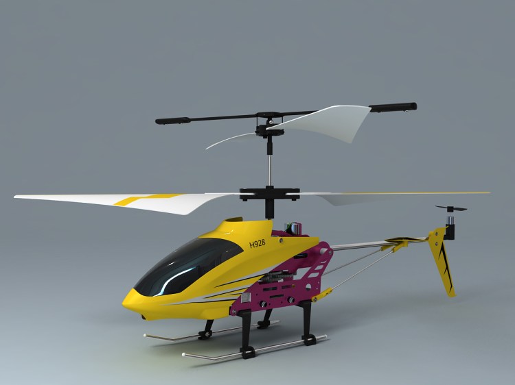 遥控玩具直升机建模渲染