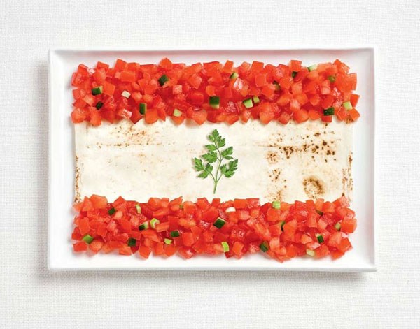 很有创意的由食物组成的各国国旗
