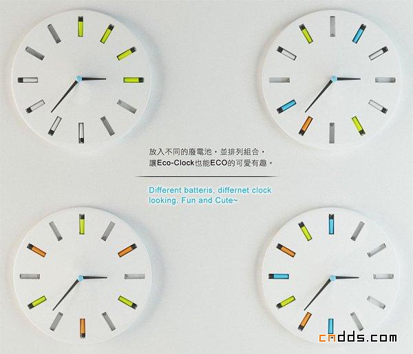 创新环保的废电池时钟(Eco Clock)