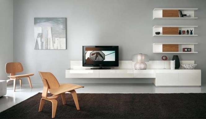 国外时尚简洁现代电视墙设计欣赏 