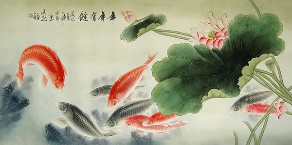 送上群魚(yú)爭(zhēng)艷喜慶插畫(huà)設(shè)計(jì)欣賞