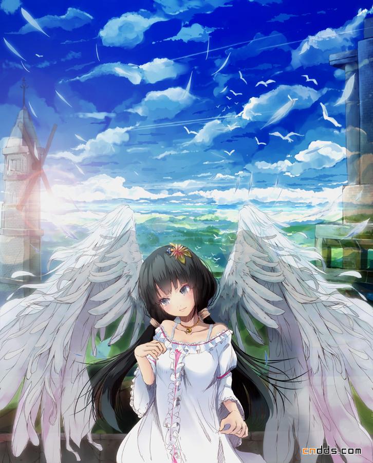 天使的容颜完美的翅膀唯美插画设计欣赏
