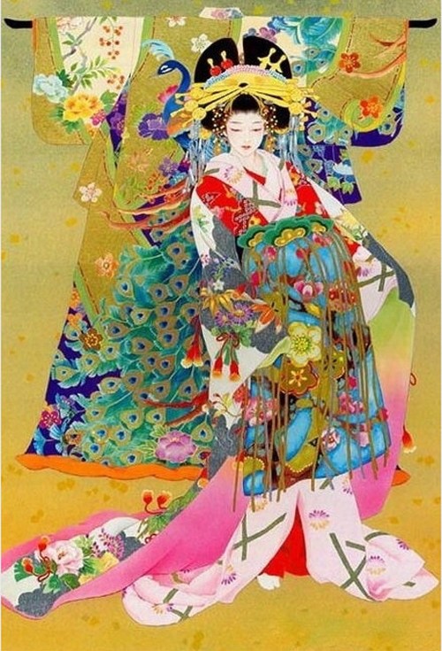 温文尔雅表现含蓄美得日本女性插画设计欣赏