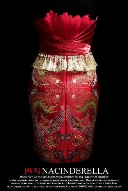 代表中国的加上时尚元素红色旗袍设计欣赏