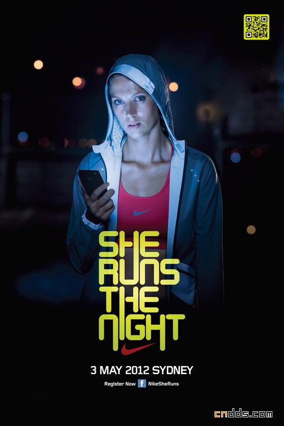 耐克澳大利亚女子夜间赛事平面广告