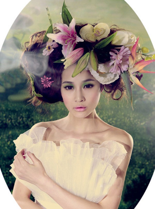 美轮美奂新娘发饰为您展示头发上的“艺术”