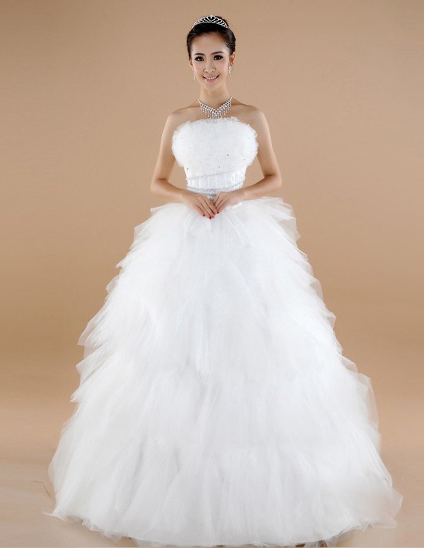 超显瘦韩式公主美艳及地婚纱