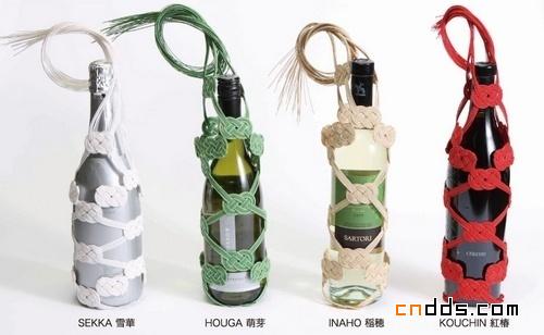 麻绳编结酒瓶包装设计