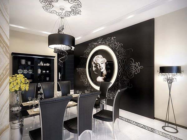 黑色和白色的豪华公寓室内设计欣赏