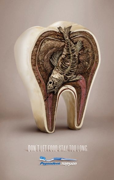 Pepsodent牙刷系列创意广告之化石篇