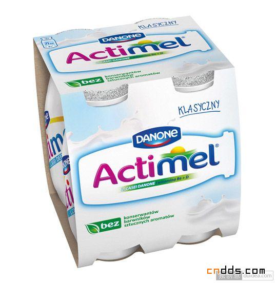 能Actimel益生菌酸奶饮料全新Logo和包装设计