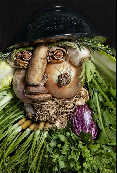 创意水果蔬菜的肖像设计