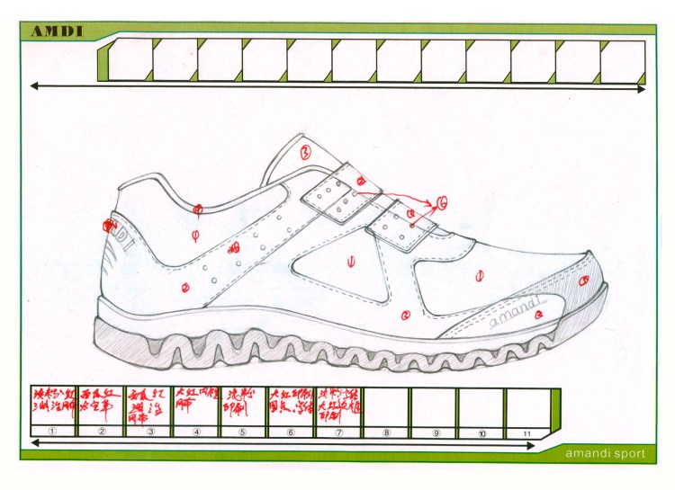 运动鞋设计草图