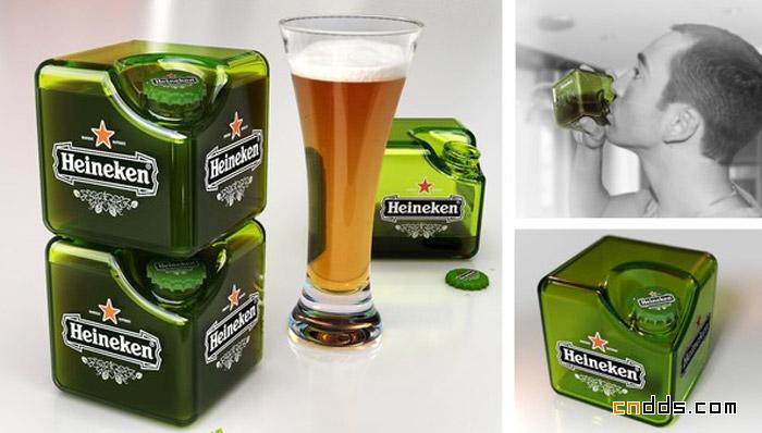 喜力啤酒方形概念包装设计