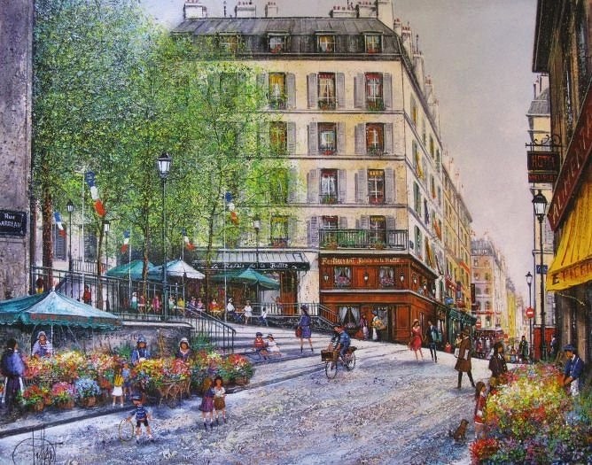 法国艺术家Guy Dessapt街景画