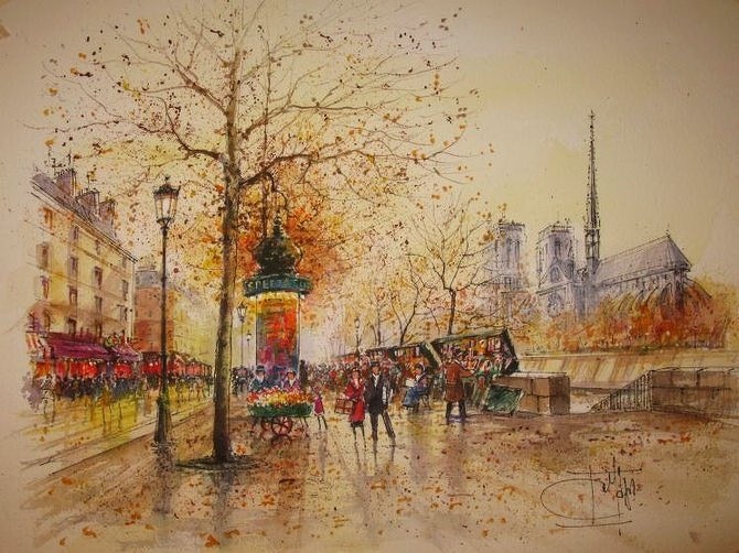 法国艺术家Guy Dessapt街景画