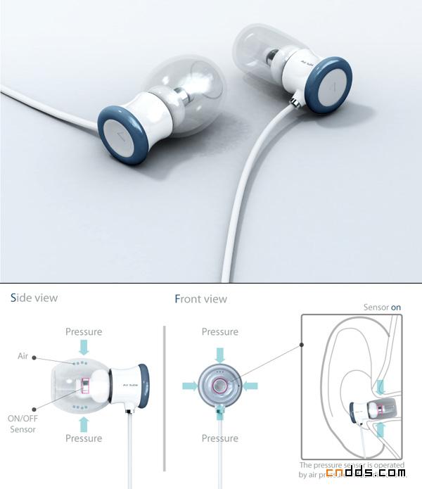 帶有感應(yīng)器的壓力耳機(jī)