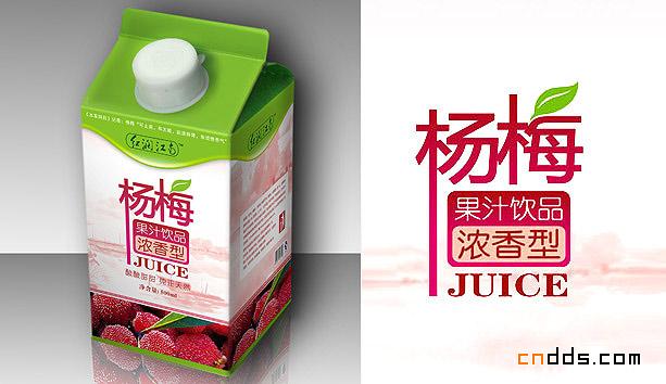 红润江南杨梅果汁包装设计欣赏