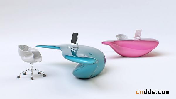 Nüvist设计的艺术感的波浪书桌