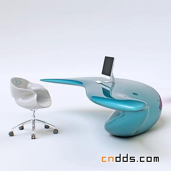 Nüvist设计的艺术感的波浪书桌
