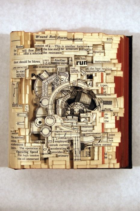 著名艺术家Brian Dettmer堪称一绝的书雕作品