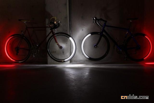 车轮会发光的自行车
