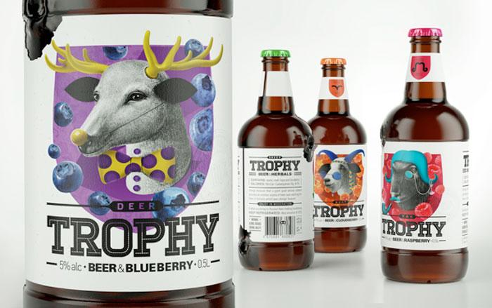 古怪富有新意的Trophy啤酒标签和包装