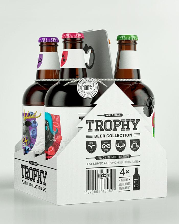 古怪富有新意的Trophy啤酒标签和包装