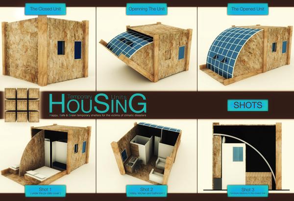 太阳能光板提供能源的移动住房设计