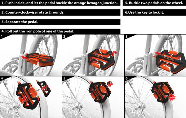脚踏自行车锁创意设计
