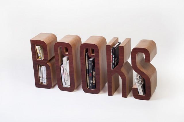 ＂BOOKS＂字形书架