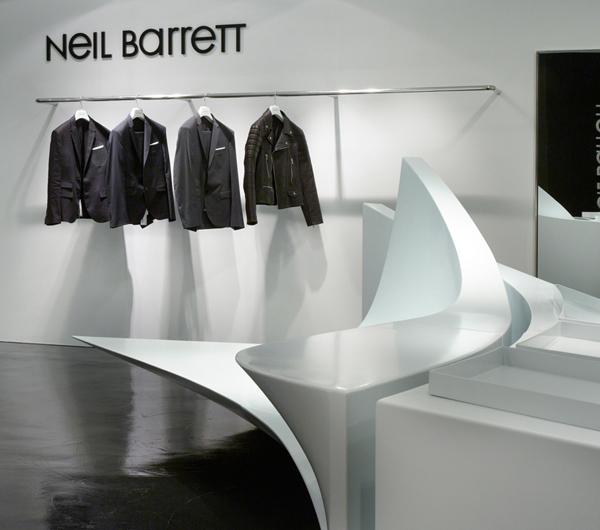 neil barrett品牌shop in shop概念店铺设计