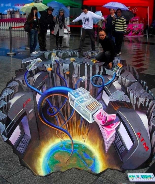 齊興華3D 地畫壁畫藝術作品