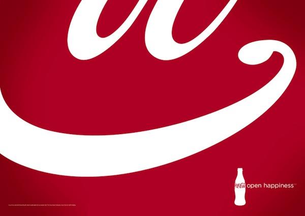 分解可口可乐LOGO来大玩创意广告