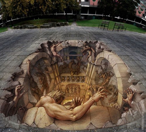 意大利街頭3D繪畫大師Kurt Wenner：街頭作品秀