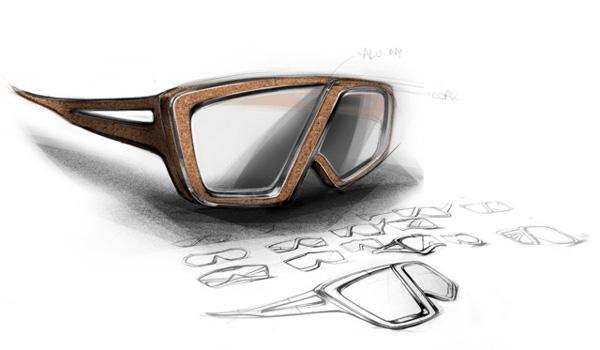 软木材料的Corky框架眼镜