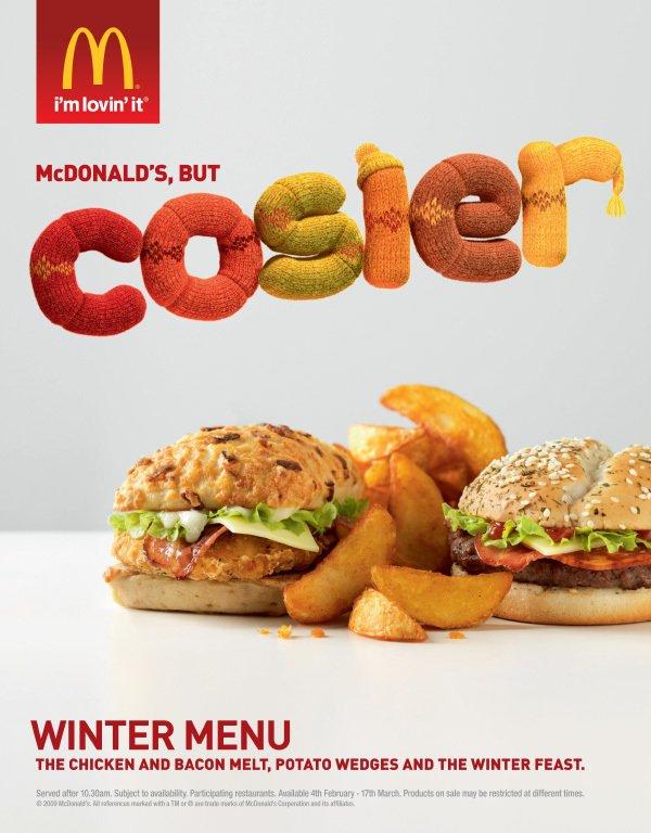 麦当劳冬季温暖菜单