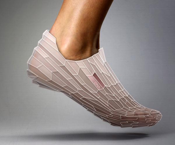 皮革与3D打印技术结合的鞋