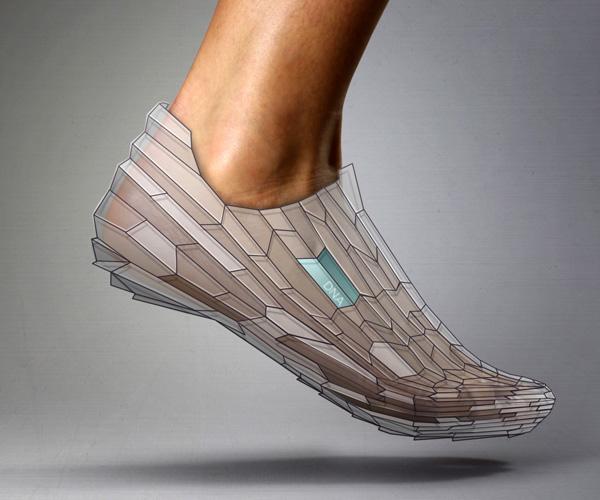 皮革与3D打印技术结合的鞋