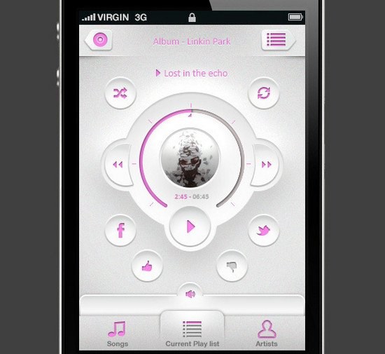 精美音樂類App界面設(shè)計(jì)欣賞