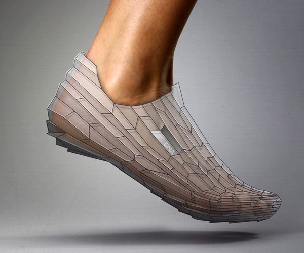皮革與3D打印技術結合的鞋