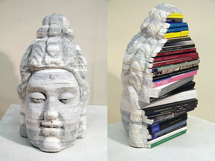 独特艺术将图书转换成雕塑
