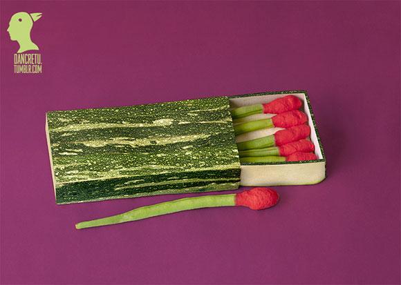 艺术家 Dan Cretu 的蔬菜水果雕塑作品