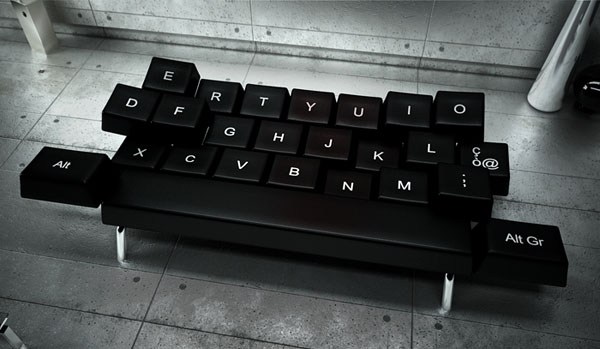 QWERTY黑色键盘沙发设计 